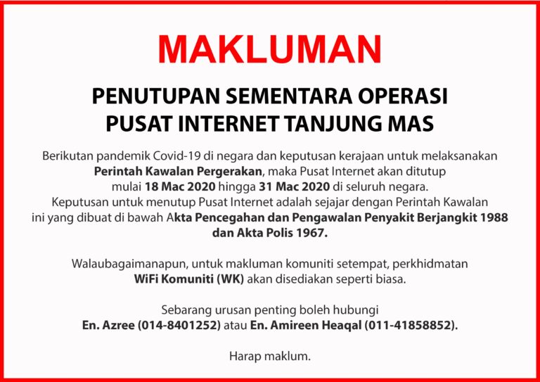 Makluman 18 Mac 2020